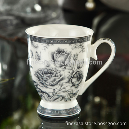 11OZ Elegant New Bone China Fine Porcelain Mug of Nocturne